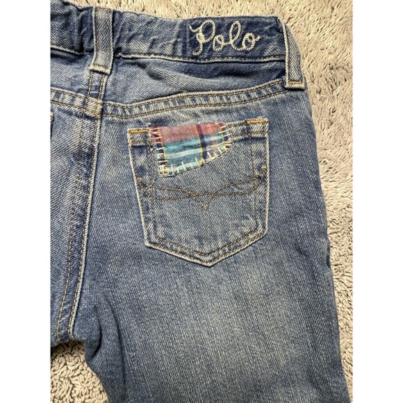 Polo Ralph Lauren Astor Slim Boyfriend Jeans Girls 3T Patchwork Distressed Denim - Picture 10 of 15
